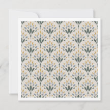 Elegante Art Deco Bloemenvifte Art Kaart
