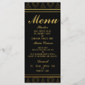 Elegante art deco bruiloft menu SJABLOON (Voorkant)