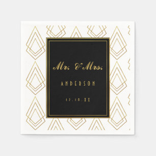 Elegante art deco bruiloft servet bruiloft