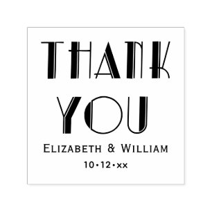 Elegante Art Deco bruiloft typografie dank je #1 Zelfinktende Stempel