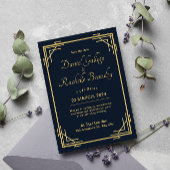 Elegante Art Deco bruiloft uitnodiging