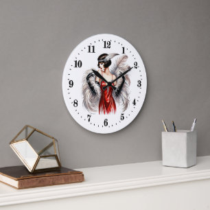 Elegante Art Deco dame Grote Klok