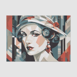 Elegante art deco dame tissuepapier