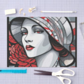 Elegante art deco dame tissuepapier (Craft)