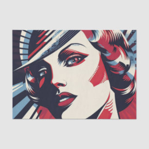 Elegante art deco dame tissuepapier