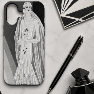Elegante Art Deco Flapper Bruid Illustratie iPhone 11 Hoesje