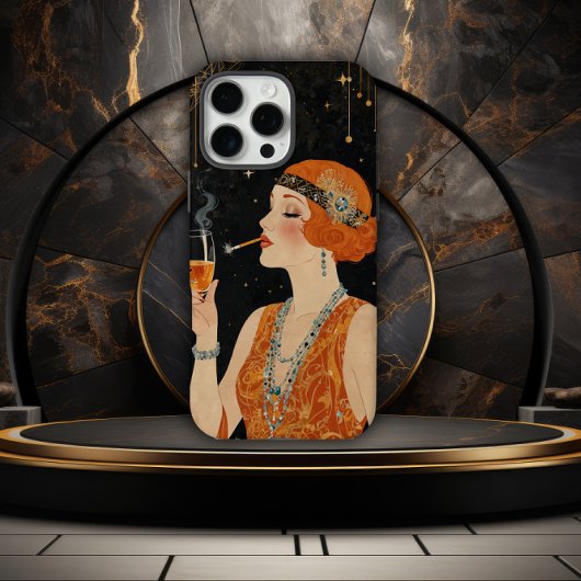 Elegante Art Deco Flapper Girl Case-Mate iPhone Case