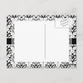 Elegante Art Deco Floral Damask Custom Monogram Briefkaart (Achterkant)