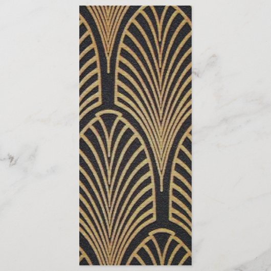 Elegante Art Deco Gatsby Diner Menu (Achterkant)