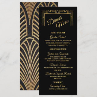Elegante Art Deco Gatsby Diner Menu