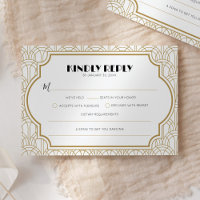 Elegante Art Deco Gatsby Jaren 20 Huwelijk Wit Gou