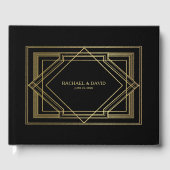 Elegante Art Deco Gatsby stijl bruiloft Gastenboek (Voorkant)