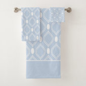 Elegante art deco geometrisch blauw en wit bad handdoek (Insitu)