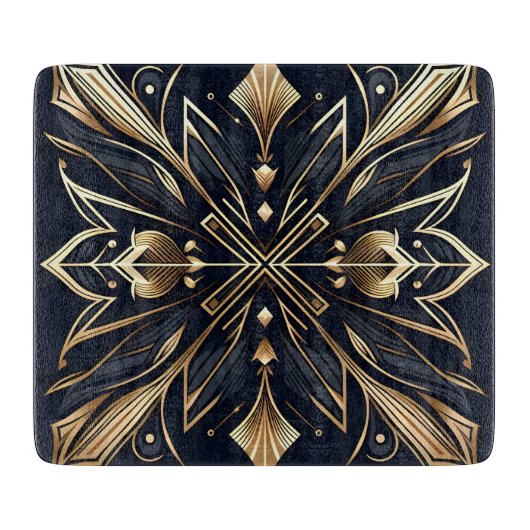 Elegante Art Deco Gold Mandala Snijplank (Voorkant)