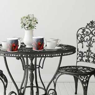 Elegante Art Deco Goud Zwart Rood Extra Grote Beker