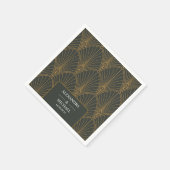 Elegante Art Deco Gouden Groene Bruiloft Servet (Hoek)