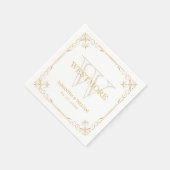 Elegante Art Deco gouden monogram bruiloft Servet (Hoek)