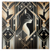 Elegante Art Deco kat Tegeltje (Voorkant)