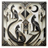 Elegante Art Deco kat Tegeltje (Voorkant)