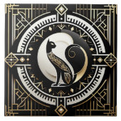 Elegante Art Deco kat Tegeltje (Voorkant)