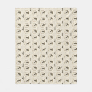 Elegante Art Deco katten - Beige Fleece Deken
