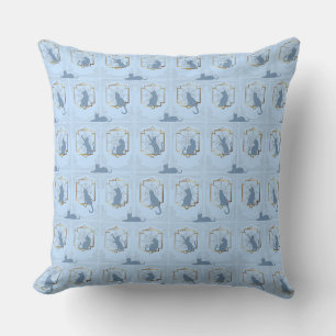 Elegante Art Deco Katten - Blauw Kussen