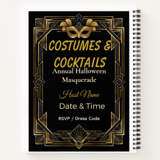 Elegante Art Deco-kostuums en cocktails-maskerade Notitieboek