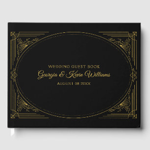 Elegante Art Deco lijst aangepaste tekst Gastenboek