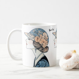 Elegante Art Deco Mode Lady Pet Parels Koffiemok