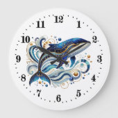 Elegante art deco pinguïn walvis grote klok (Voorkant)