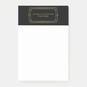 Elegante Art Deco Professioneel Zwart/Goud Post-it® Notes