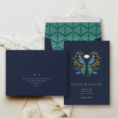 Elegante Art Deco Sla de Datumkaart op met Foto Save The Date