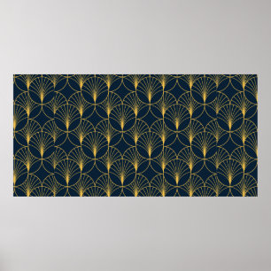 elegante Art Deco-stijl naadloos patroon wi Poster
