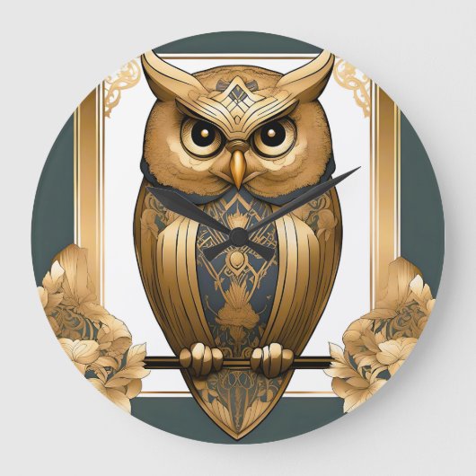 Elegante Art Deco Uil Grote Klok (Voorkant)