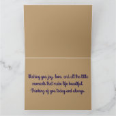 Elegante art deco vrouw in goud en blauw kaart (Binnen)