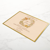 Elegante Art Nouveau bloemige trouwuitnodiging