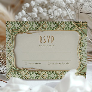 Elegante Art Nouveau bruiloft RSVP Kaart