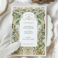 Elegante Art Nouveau bruiloft Save the Date Kaart