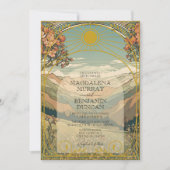 Elegante Art Nouveau Deco Natuur bruiloft Kaart (Voorkant)