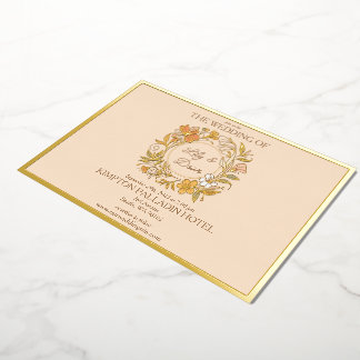 Elegante Art Nouveau Floral bruiloft uitnodiging