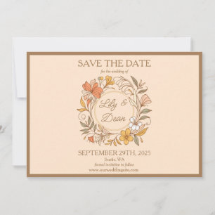 Elegante Art Nouveau Floral Save the Date