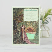 Elegante  Art Nouveau Forest bruiloft Save The Date (Staand voorkant)