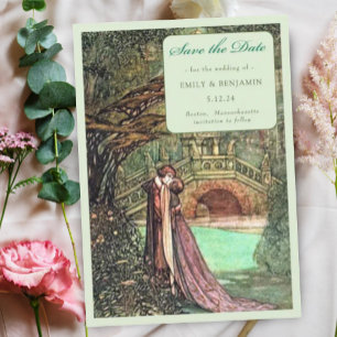 Elegante  Art Nouveau Forest bruiloft Save The Date