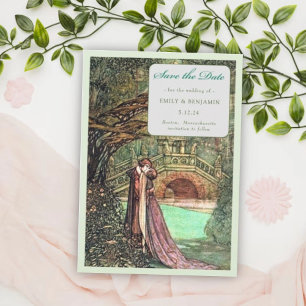 Elegante Art Nouveau Forest bruiloft Save The Date