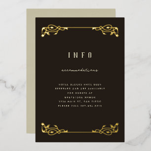 Elegante Art Nouveau goud folie uitnodiging