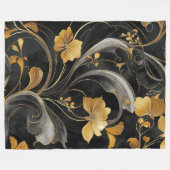 Elegante Art Nouveau Gouden Flora Fleece Deken (Voorkant (Horizontaal))