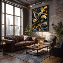 Elegante Art Nouveau Gouden Flora