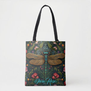 Elegante art nouveau libel boho botanische draagtas