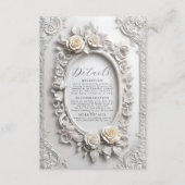 Elegante Art Nouveau Roos Lijst Details Informatiekaartje (Voorkant)