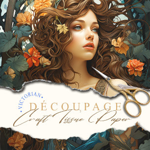 Elegante Art Nouveau  Victoriaans Godin Tissuepapier